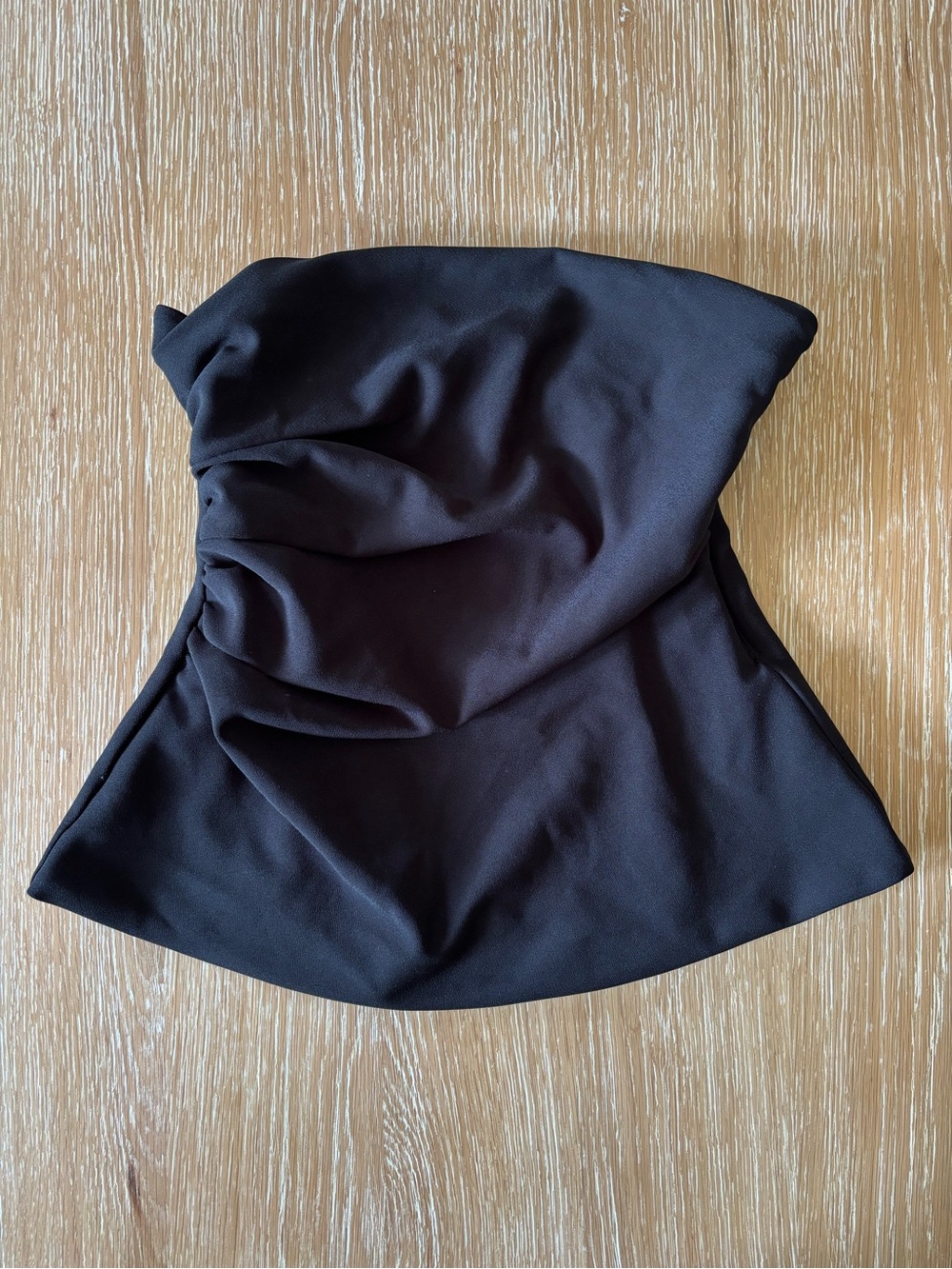Abercrombie & Fitch Black Strapless Ruched Top